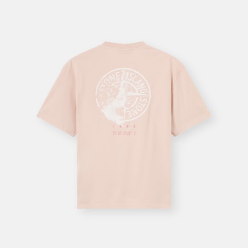 【26秋冬新款】Stone Island石头岛破坏罗盘短袖 粉色