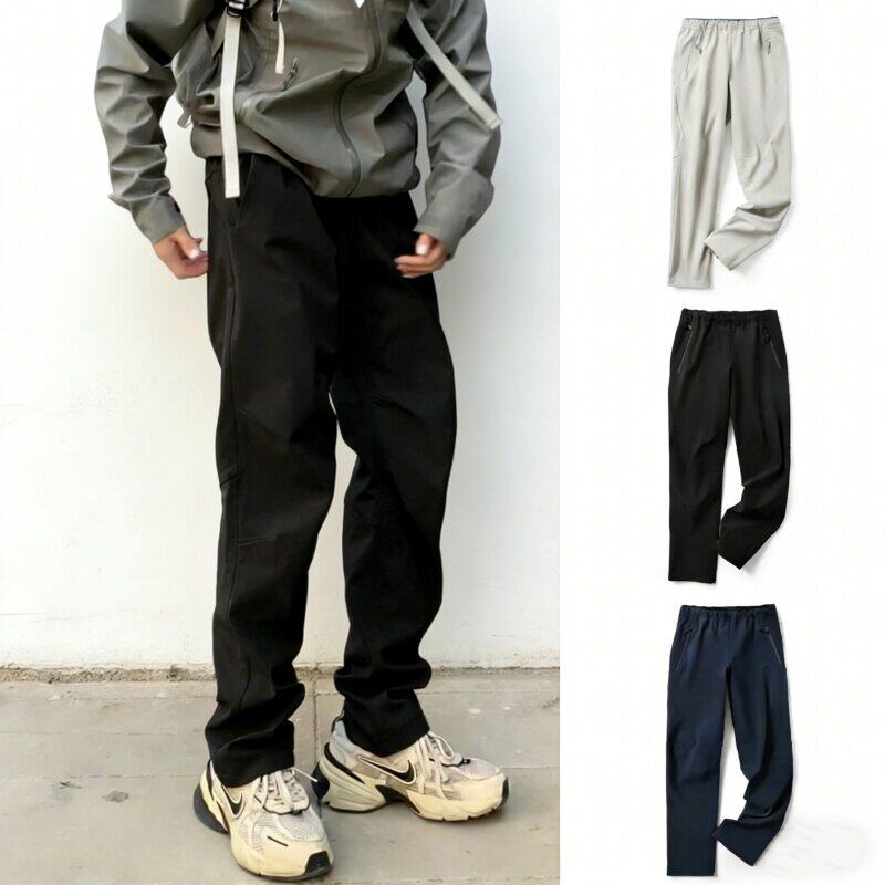 美式户外休闲裤男女情侣软壳防风冲锋裤工装登山裤速干直筒长裤子