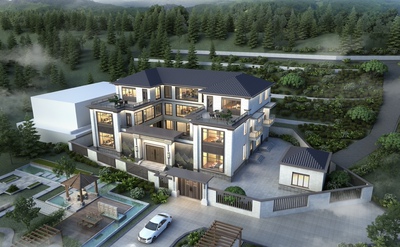 四合院新中式风格自建房别墅设计图纸效果图全套施工图三层房屋图