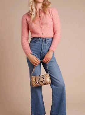 亏本清仓~NO退NO换~Rou马海毛开衫贝壳钮花纱羊毛修身针织衫毛衣