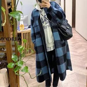 超值呢子经典格纹大衣!羊毛混纺~既有温度又有风度!超A超级飒~~