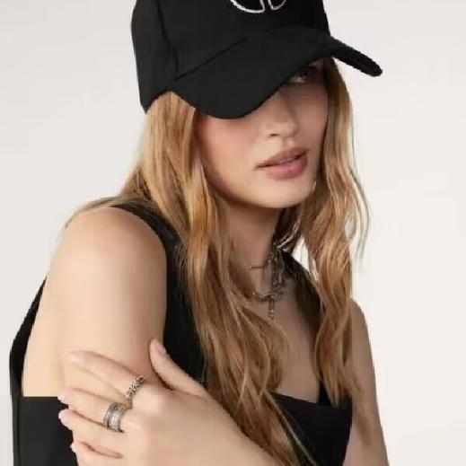 这帽可太棒了!法式~秋冬羊毛混纺毛巾绣标~户外棒球女帽鸭舌帽~