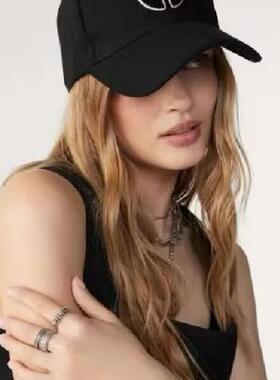 这帽可太棒了!法式~秋冬羊毛混纺毛巾绣标~户外棒球女帽鸭舌帽~