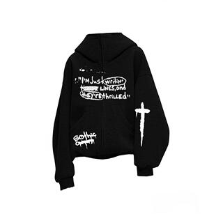 FLEE BASEMENT 秋冬550G重磅宽松印花廓形连帽卫衣oversize外套