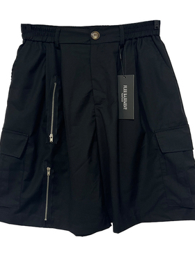 FLEE BASEMENT 百搭拉链复古五分裤男夏季街头宽松短裤薄款休闲裤