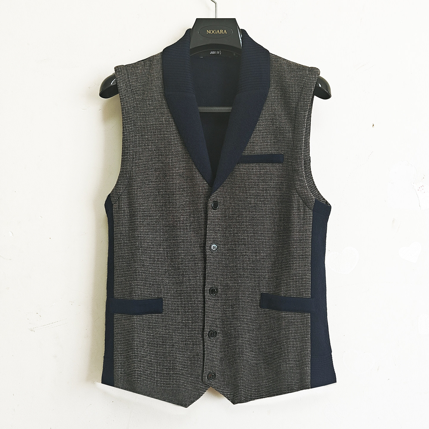 【吉家】羊毛针织V领背心外套毛料马甲男秋冬保暖男士马甲,男装,背心,淘宝优惠券,粉丝福利购,淘宝优惠卷