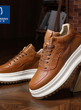 帕达索秋冬真皮马丁靴男复古手工高帮休闲鞋英伦百搭厚底鞋241219