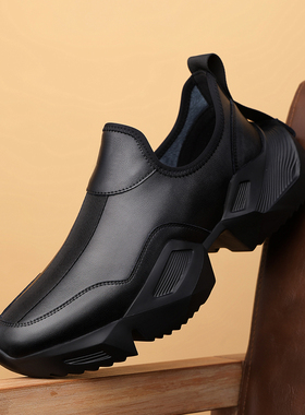 帕达索厚底老爹鞋2026新款男鞋真皮潮流一脚蹬运动休闲鞋230842