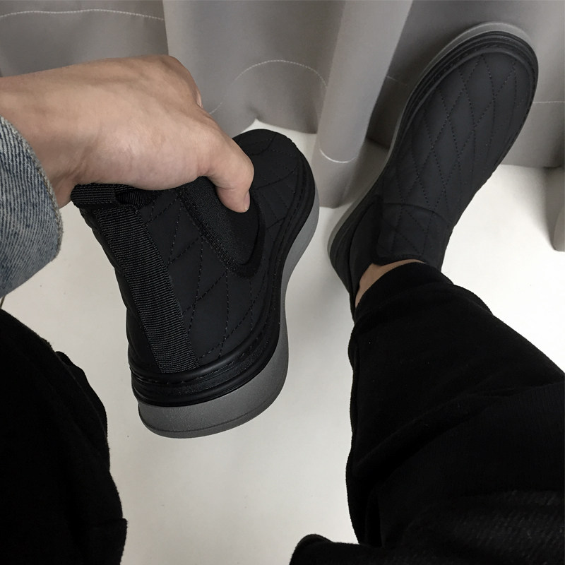 PADASSO WINTER FLEECE MENS SHOES PLATFORM MARTIN BOOTS CASUAL VERSATILE COTTON SHOES 211036