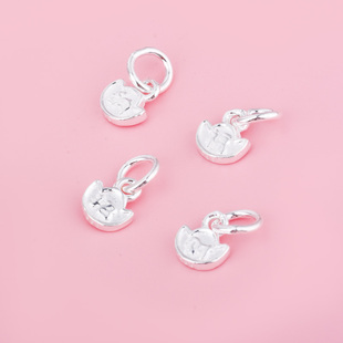 S999足银元宝纳福招财吊坠串珠脚链手链编绳diy饰品配件小挂件