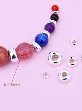 diy纯银算盘手工饰品车轮珠