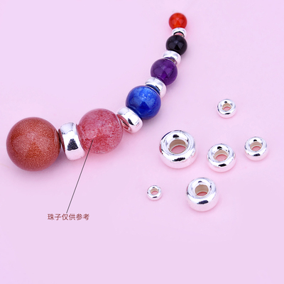 diy纯银算盘手工饰品车轮珠