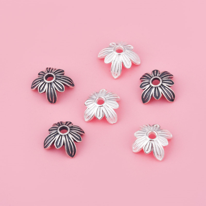 S925纯银复古花托包珠隔珠流苏帽手工DIY水晶珠托手链耳饰配件,饰品/流行首饰/时尚饰品新,其他DIY饰品配件,淘宝优惠券,粉丝福利购,淘宝优惠卷