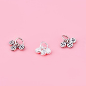 项链挂件坠子首饰配饰s925纯银连体铜钱迷你吊坠新款 饰品diy配件