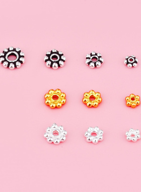 S925纯银泰银散珠配饰 佛珠隔片隔珠 手工DIY饰品配件串珠材料