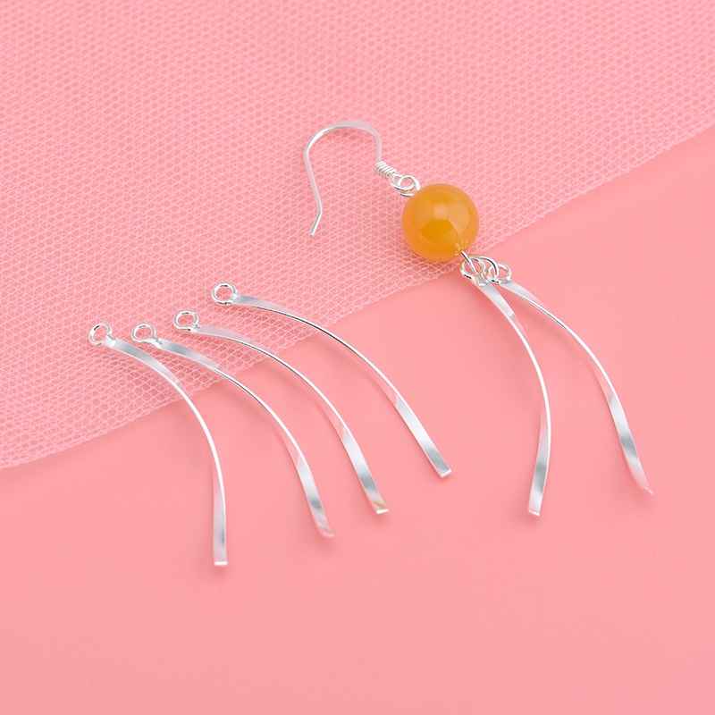 diy手工纯银流苏时尚风耳饰吊坠