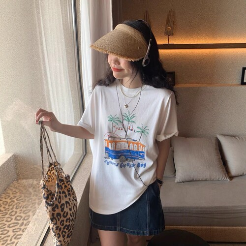 one seven美式字母印花短袖T恤女2026春夏宽松休闲百搭打底衫上衣