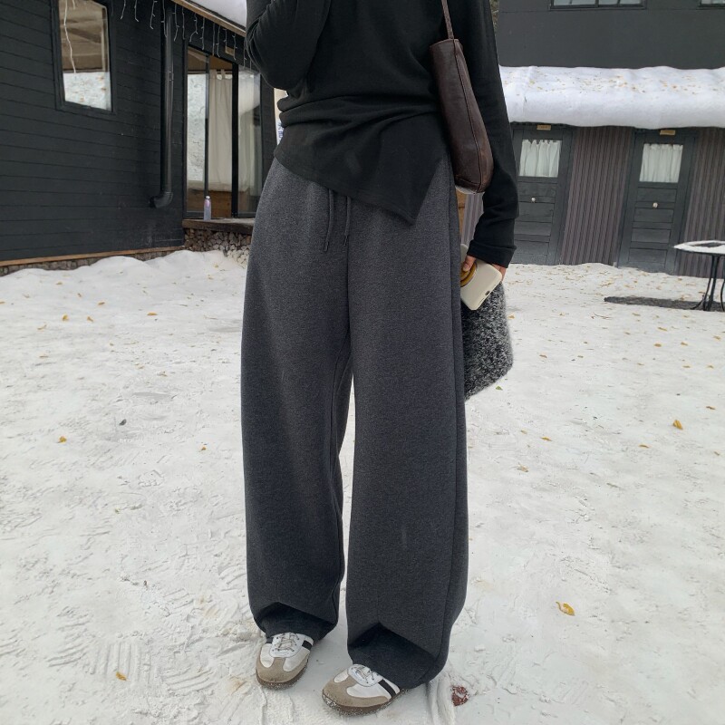 显瘦百搭抽绳直筒卫裤休闲裤女