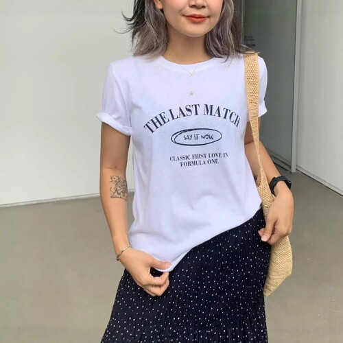 2026夏季one seven新款宽松显瘦百搭字母印花圆领正肩短袖T恤女