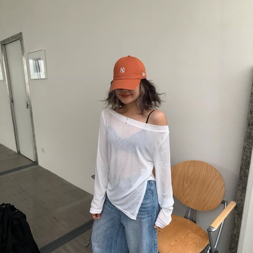 one seven女2026春夏宽松显瘦百搭薄款透视防晒罩衫上衣T恤