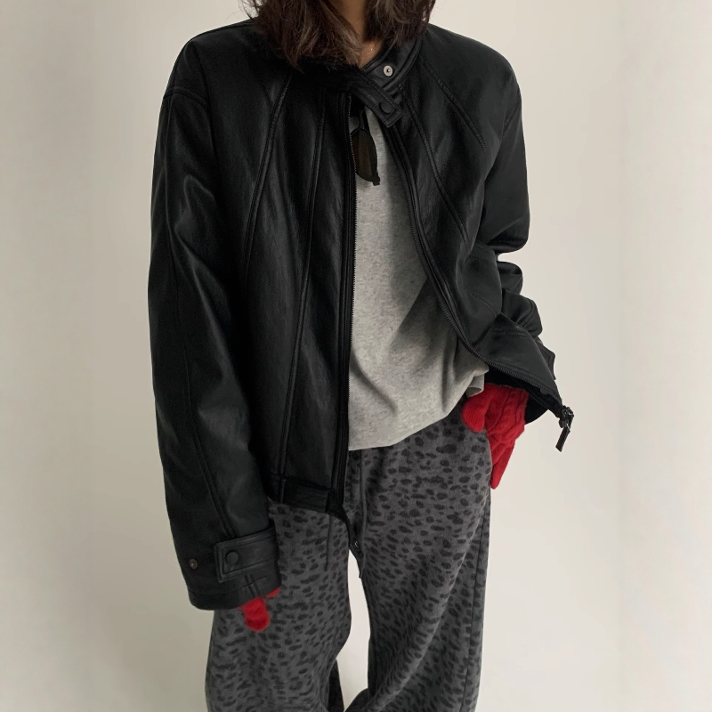 羽绒皮衣女90白鸭绒韩版复古休闲百搭简约拉链pu皮衣机车风短外套