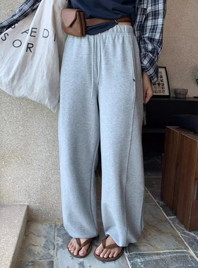 one seven抽绳两穿卫裤女2026春秋宽松休闲百搭直筒阔腿运动长裤