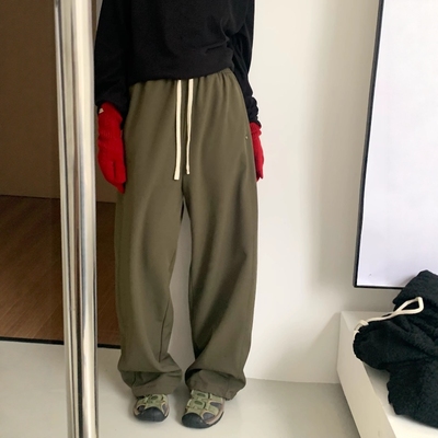 加绒直筒束脚俩穿卫裤女