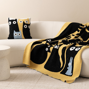 客厅沙发家用抱枕针织A类母婴级毯子毛毯休闲盖毯卧室Z靠枕靠垫
