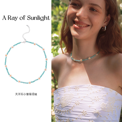 小雏菊花朵串珠项链多巴胺锁骨链