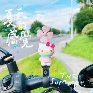 kt电动车大耳狗摆件单车小挂饰摩托车玩偶美少女战士电瓶车装 饰品