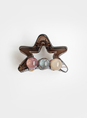 发夹五角星抓夹甜美气质后脑勺半扎发鲨鱼夹精致圆珠百搭发抓