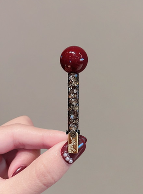 韩国东大门新款轻奢红色鸭嘴夹ins风博主侧夹边夹发夹女