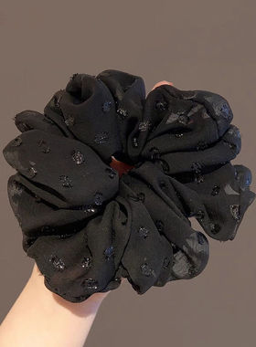 头绳2025新款高端黑色高弹力大肠发圈大号高级感发绳女扎头发皮筋