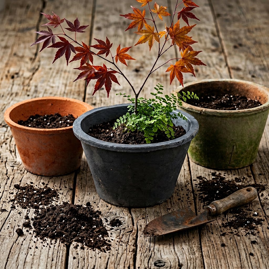 手工陶土花盆绿植花卉盆种植花盆透水复古风种树盆陶土盆简约现代
