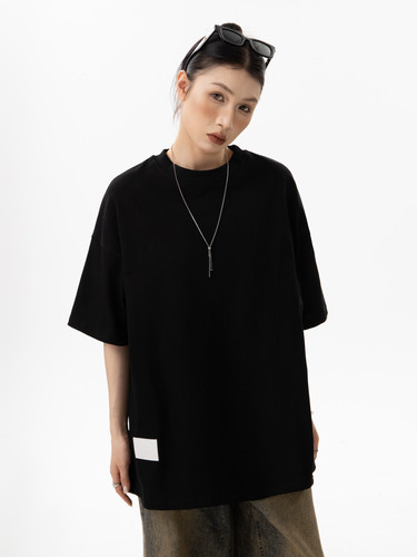 GBDL基础款「纯T」黑白纯色T恤男女通款圆领小领口宽松重磅短袖