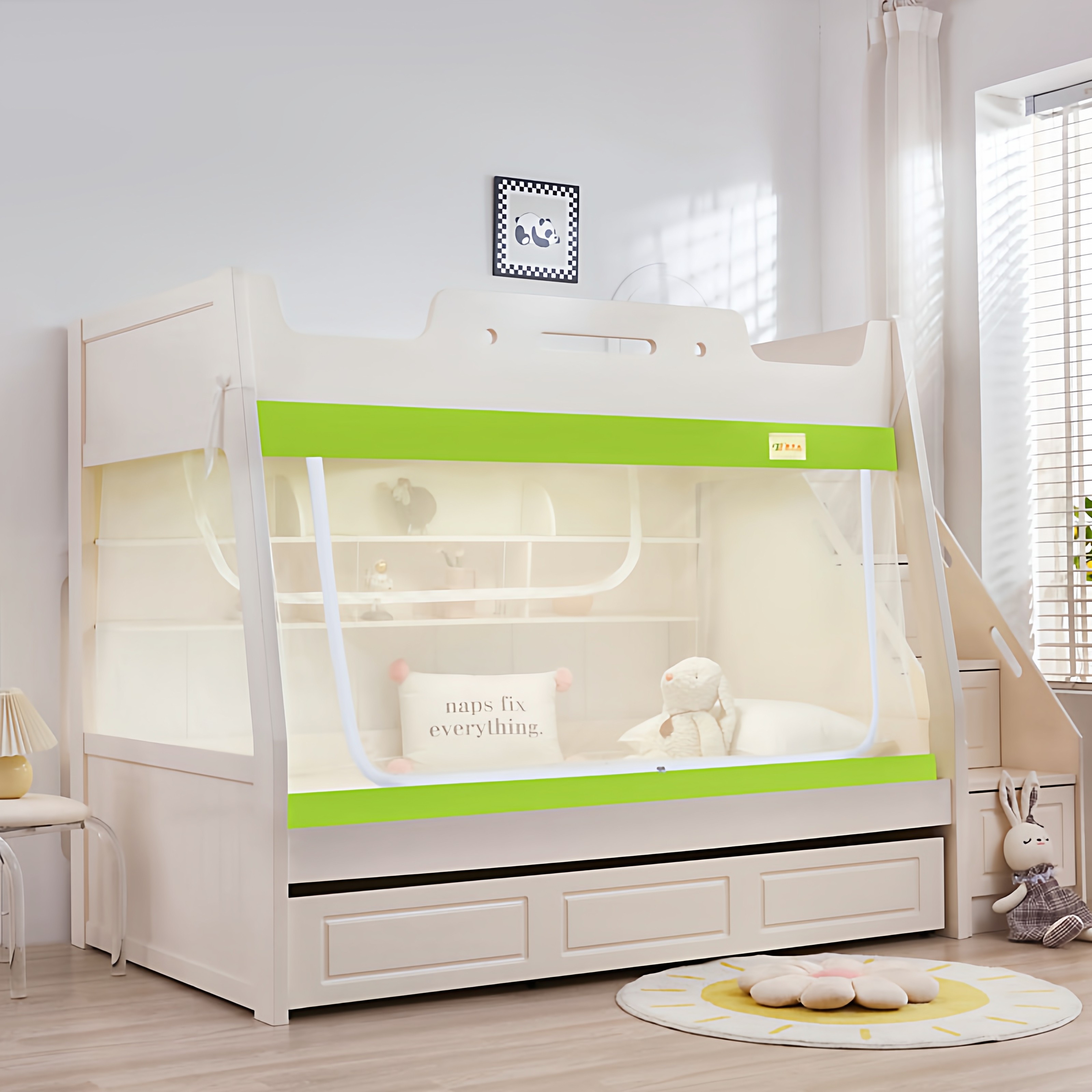 子母床1.5米上下铺梯形双层床1.2m高低儿童床1.35家用上下床蚊帐,床上用品,蚊帐,淘宝优惠券,粉丝福利购,淘宝优惠卷