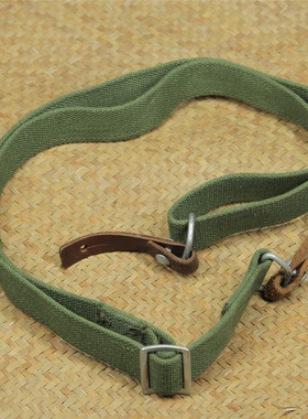 56冲双头背带窄皮头无损适配仁祥AK47等发射器前挂环军绿帆布枪带