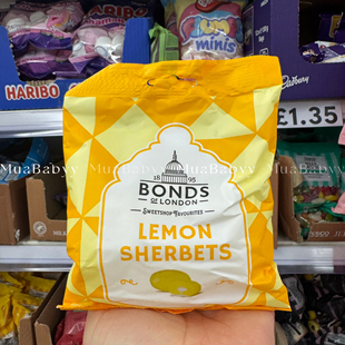 现货 英国bonds柠檬果子露夹心水果糖进口糖果办公室零食120g