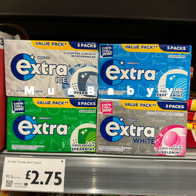 现货英国Wrigley箭牌Sugarfree无糖泡泡薄荷口香糖清新气饭后口香