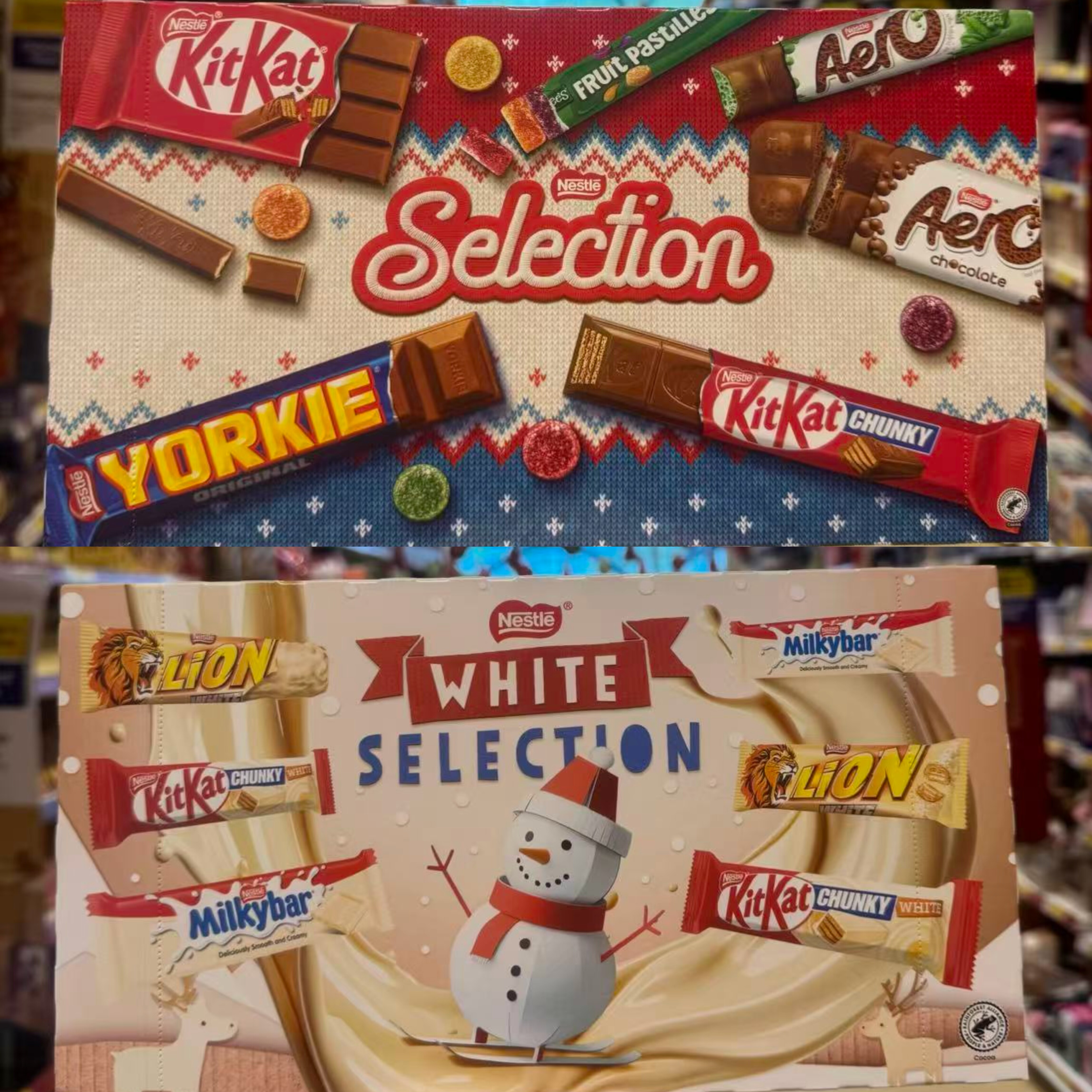 现货 英国雀巢nestle selection圣诞限量牛奶巧克力威化礼盒糖果