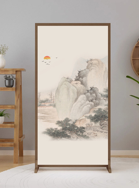 中式屏风隔断客厅入户门玄关遮挡简约现代走廊过道座屏定制可移动