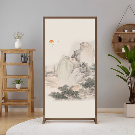 中式屏风隔断客厅入户门玄关遮挡简约现代走廊过道座屏定制可移动