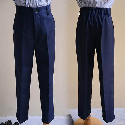男童西装裤黑色长裤表演服正装中大童西裤西服学生校服裤深蓝藏青