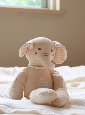 Benison Baby有机棉安抚巾可入口玩偶0-3岁睡眠新生婴儿安抚玩具