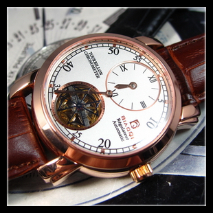 玫瑰金全自动机械时尚风陀飞轮