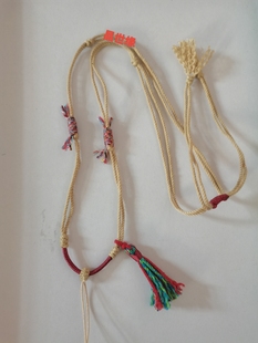 纯手工编织网红藏式手搓棉绳挂脖项链绳蜜蜡唐卡玉石翡翠绿松南红