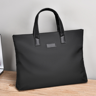 商务男士公文包办公会议A4手提文件包档案袋防水牛津布定制logo