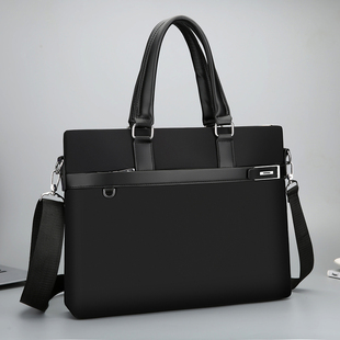 横款商务休闲男士公文包时尚手提包简约大容量单肩斜挎包定制LOGO