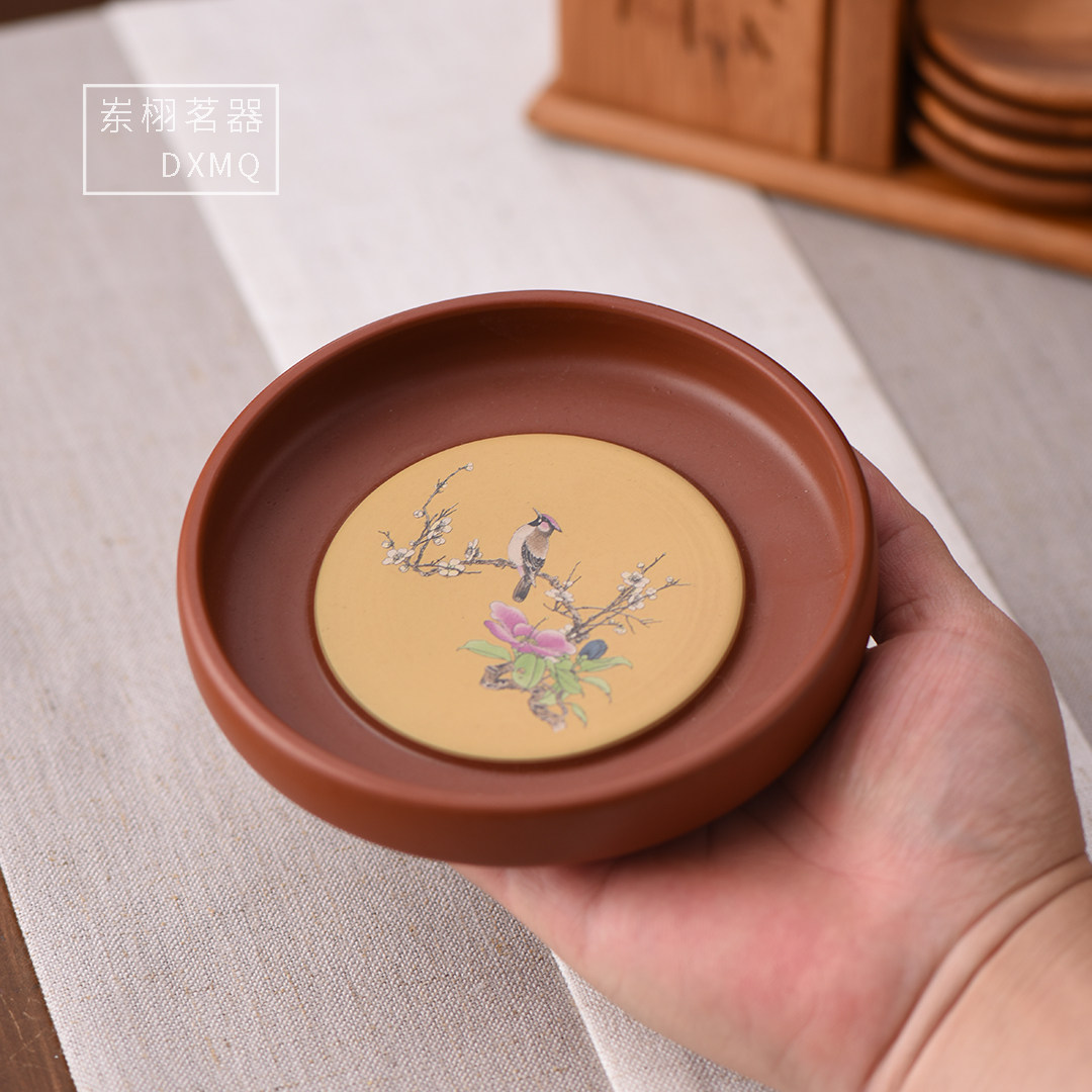 壶承干泡台朱泥紫砂壶垫养壶托盘淋壶老式底座潮州工夫茶具配件