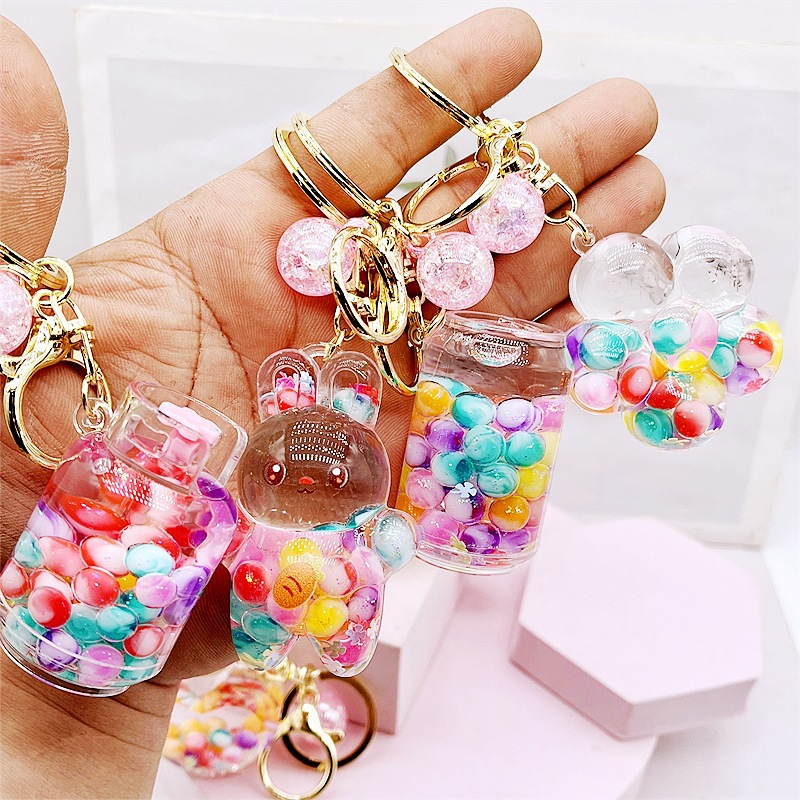 钥匙链书包挂件流沙瓶亚克力